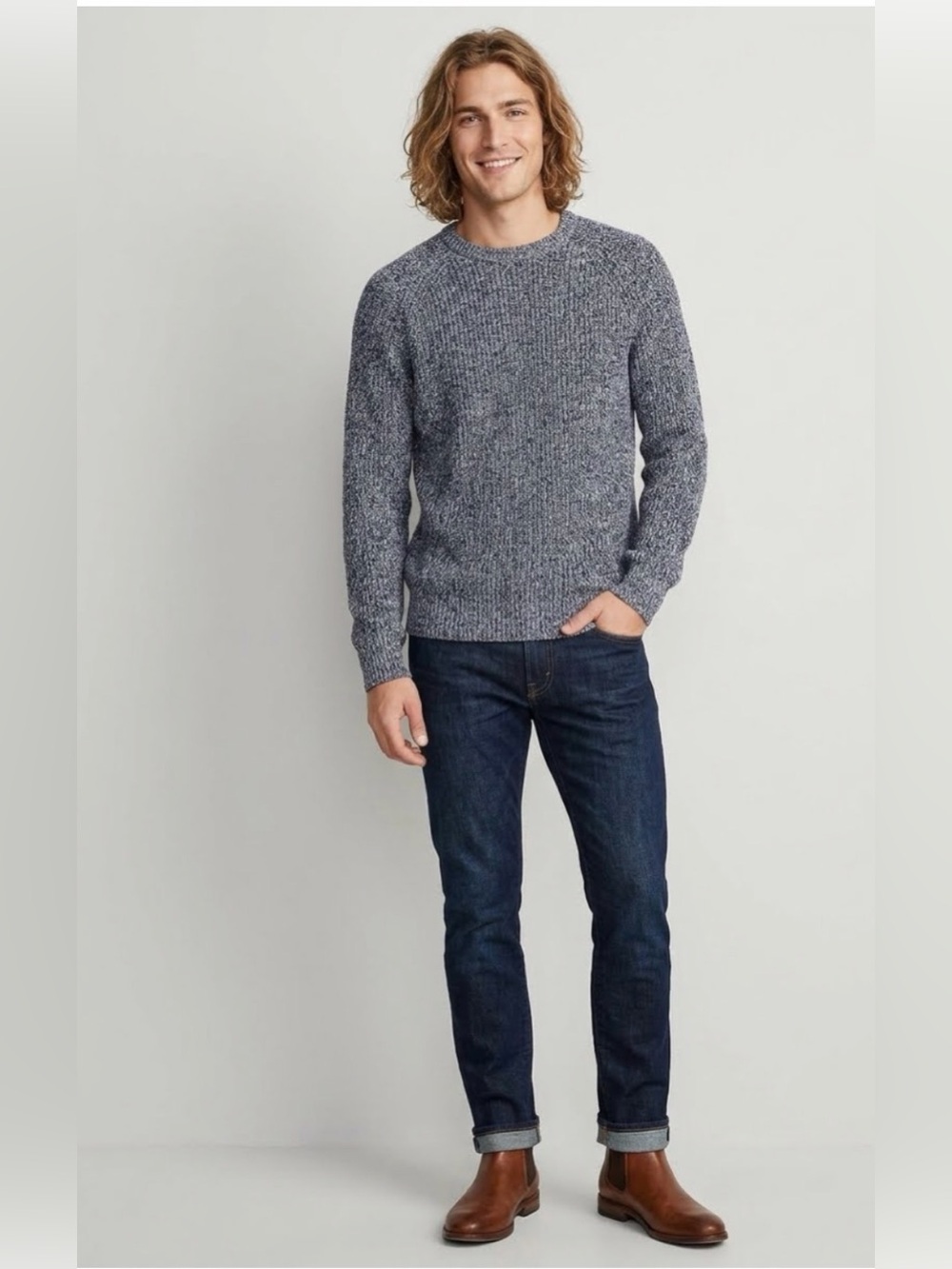J Crew Fisherman Knit Sweater large